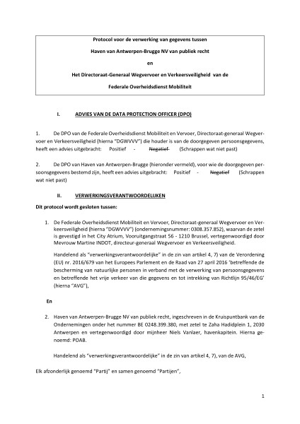 Protocol FOD Mobiliteit