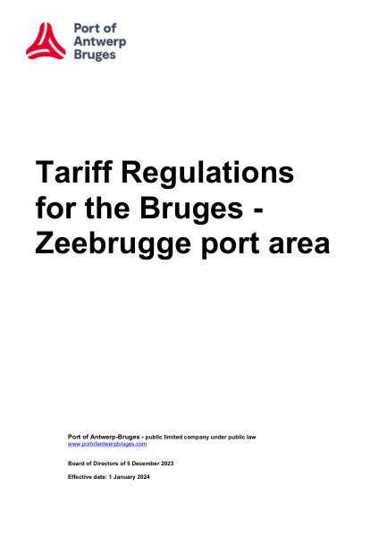 Applicable to the Bruges port area.