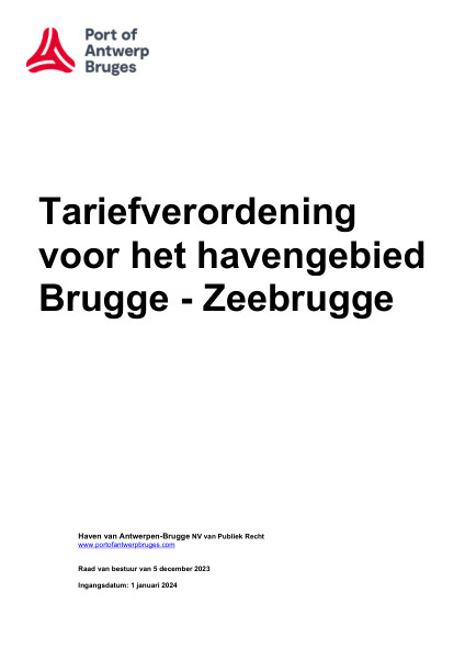 Van toepassing op het havengebied van Zeebrugge.
